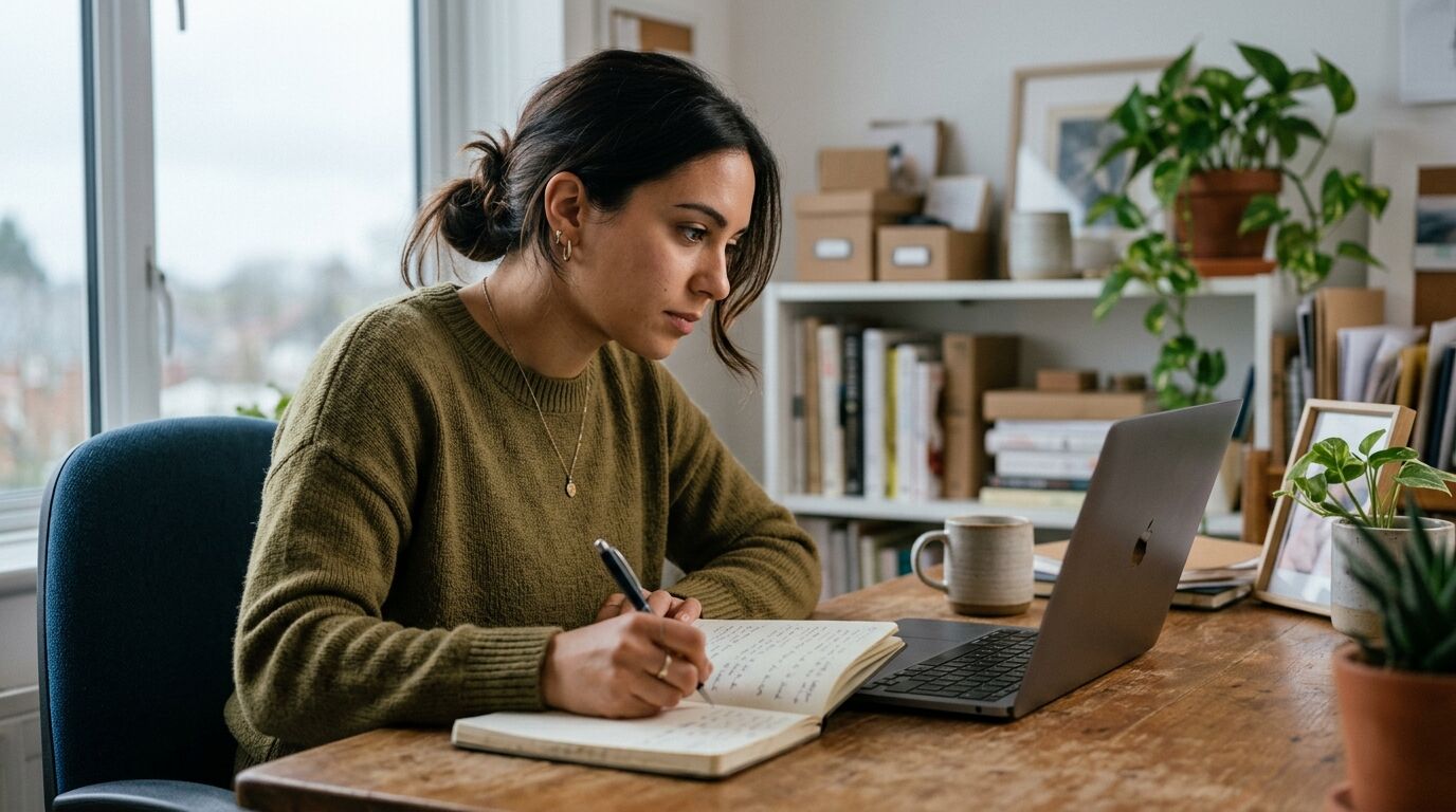 A small-business owner comparing Crisp vs Intercom on a laptop