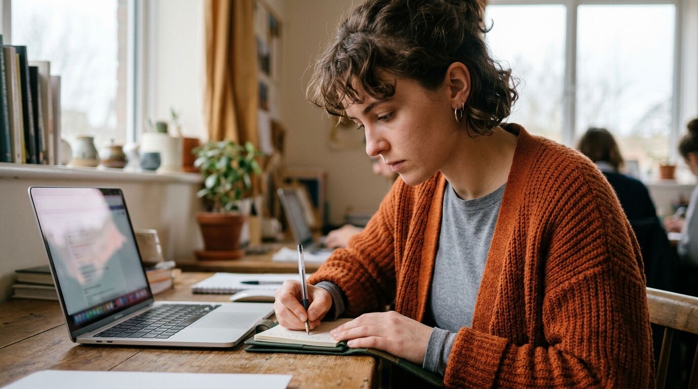 A small-business owner comparing Freshdesk alternatives on a laptop