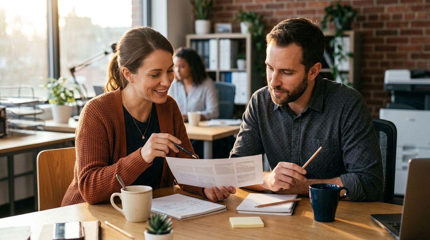 A small-business owner weighing up tawk.to alternatives on a laptop