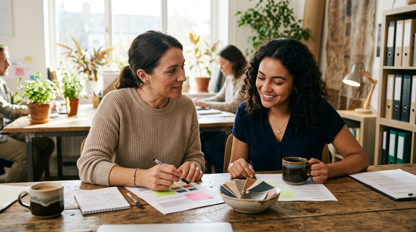 A small-business owner comparing Zendesk vs Zoho Desk pricing plans on a laptop at a desk